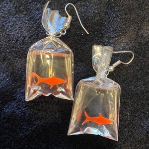 Fish in bag earings